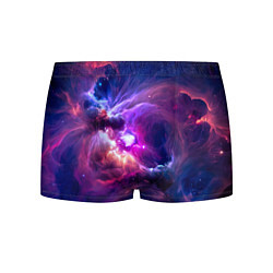 Трусы-боксеры мужские Небула в космосе в фиолетовых тонах - нейронная се, цвет: 3D-принт
