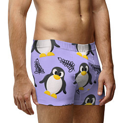 Трусы-боксеры мужские Пингвин и веточка, цвет: 3D-принт — фото 2
