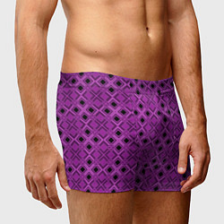 Трусы-боксеры мужские Геометрический узор в пурпурных и лиловых тонах, цвет: 3D-принт — фото 2