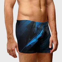 Трусы-боксеры мужские Синяя краска на черном фоне, цвет: 3D-принт — фото 2