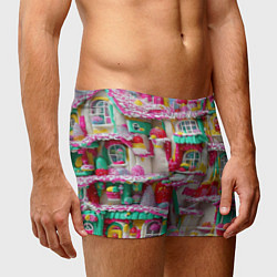 Трусы-боксеры мужские Домики из сладостей, цвет: 3D-принт — фото 2