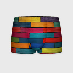 Трусы-боксеры мужские Цветные кирпичики, цвет: 3D-принт