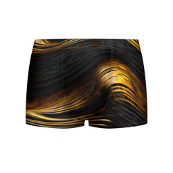 Трусы-боксеры мужские Black gold waves, цвет: 3D-принт