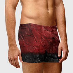 Трусы-боксеры мужские Черная красная текстура, цвет: 3D-принт — фото 2