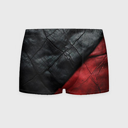 Трусы-боксеры мужские Черно - красная кожа, цвет: 3D-принт