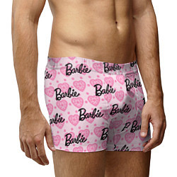 Трусы-боксеры мужские Логотип Барби и розовое кружево, цвет: 3D-принт — фото 2