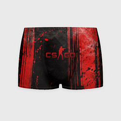 Трусы-боксеры мужские CS GO black red brushes, цвет: 3D-принт