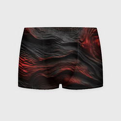 Трусы-боксеры мужские Black red texture, цвет: 3D-принт