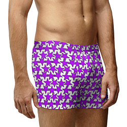 Трусы-боксеры мужские Ретро звёзды фиолетовые, цвет: 3D-принт — фото 2