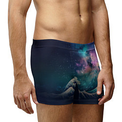 Трусы-боксеры мужские Космическая Большая волна в Канагаве, цвет: 3D-принт — фото 2
