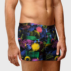 Трусы-боксеры мужские Яркие абстрактые формы с текстурой, цвет: 3D-принт — фото 2