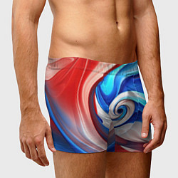 Трусы-боксеры мужские Волны в цвете флага РФ, цвет: 3D-принт — фото 2