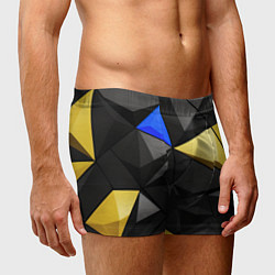 Трусы-боксеры мужские Black yellow elements, цвет: 3D-принт — фото 2