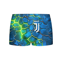 Трусы-боксеры мужские Juventus blue green neon, цвет: 3D-принт