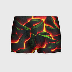 Трусы-боксеры мужские Зеленые плиты и лава, цвет: 3D-принт