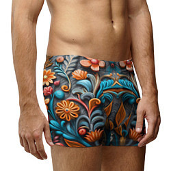 Трусы-боксеры мужские Mirrow floral pattern - art - vogue, цвет: 3D-принт — фото 2