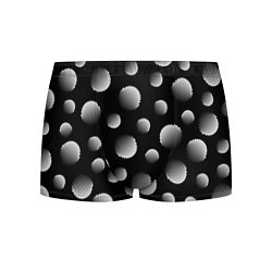 Трусы-боксеры мужские Шары в полоску на черном фоне, цвет: 3D-принт