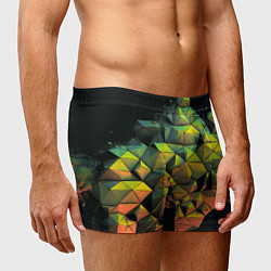 Трусы-боксеры мужские Зеленая кубическая абстракция, цвет: 3D-принт — фото 2