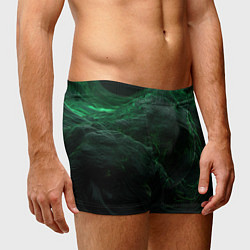 Трусы-боксеры мужские Темно зеленая абстракция, цвет: 3D-принт — фото 2