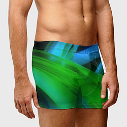 Трусы-боксеры мужские Blue green abstract, цвет: 3D-принт — фото 2