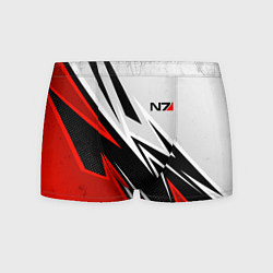 Мужские трусы N7 mass effect - white and red