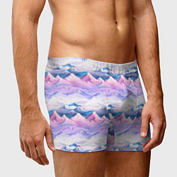 Трусы-боксеры мужские Розовые горы паттерн, цвет: 3D-принт — фото 2
