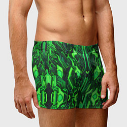 Трусы-боксеры мужские Киберпанк неоновая броня зелёная, цвет: 3D-принт — фото 2