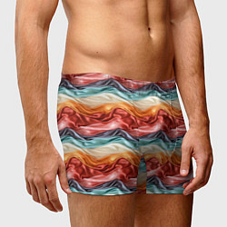 Трусы-боксеры мужские Разноцветные полосы текстура ткани, цвет: 3D-принт — фото 2