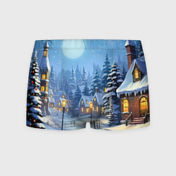 Мужские трусы Новогодний зимний городок