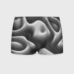 Трусы-боксеры мужские Чёрно белый точечный абстрактный фон, цвет: 3D-принт