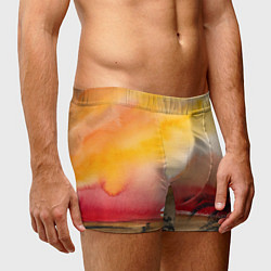 Трусы-боксеры мужские Тропический закат акварель, цвет: 3D-принт — фото 2