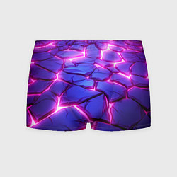 Трусы-боксеры мужские Неоновые фиолетовые камни со свечением, цвет: 3D-принт