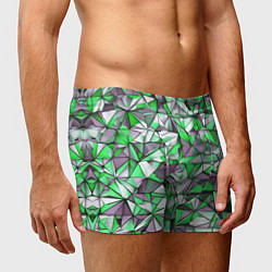Трусы-боксеры мужские Маленькие зелёные треугольники, цвет: 3D-принт — фото 2
