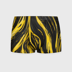 Трусы-боксеры мужские Жёлтая и чёрная краска, цвет: 3D-принт