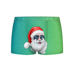 Трусы-боксеры мужские Дед Мороз в очках, цвет: 3D-принт