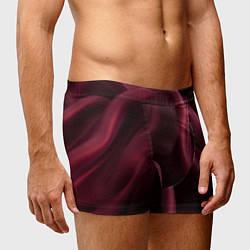 Трусы-боксеры мужские Бордовый шелк, цвет: 3D-принт — фото 2