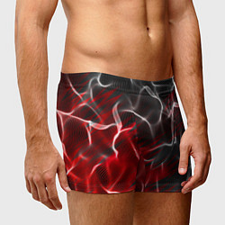Трусы-боксеры мужские Дым и красные текстуры, цвет: 3D-принт — фото 2