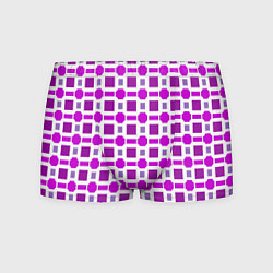 Мужские трусы Фиолетовые кирпичики и белые полосы