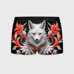 Трусы-боксеры мужские Белая лисица - кицунэ, цвет: 3D-принт