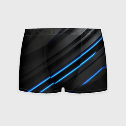 Мужские трусы Синие неоновые линии на черном