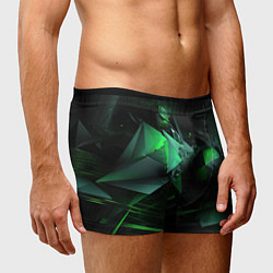 Трусы-боксеры мужские Геометрическая текстурная зеленая абстракция, цвет: 3D-принт — фото 2