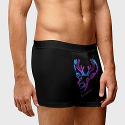 Трусы-боксеры мужские Фиолетовый неоновый олень, цвет: 3D-принт — фото 2