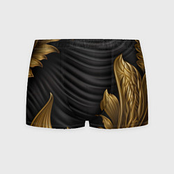 Трусы-боксеры мужские Узоры золотые на черном фоне, цвет: 3D-принт