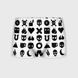 Трусы-боксеры мужские Love death robots pattern white, цвет: 3D-принт