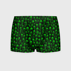 Трусы-боксеры мужские Зеленые черепа, цвет: 3D-принт