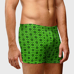 Трусы-боксеры мужские Энергетический щит - зеленый, цвет: 3D-принт — фото 2