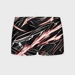 Мужские трусы Красные и белые полосы на чёрном фоне