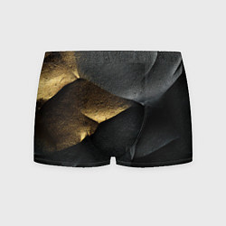 Трусы-боксеры мужские Черная текстура с золотистым напылением, цвет: 3D-принт