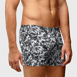 Трусы-боксеры мужские Пиксельный камуфляж серого цвета, цвет: 3D-принт — фото 2