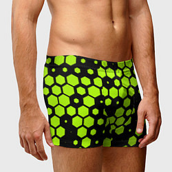 Трусы-боксеры мужские Зеленые соты киберпанк, цвет: 3D-принт — фото 2